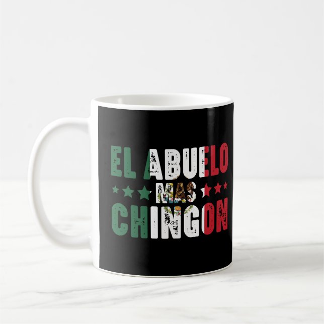 Caneca De Café El Abuelo Mas Chingon México Bandeira Avô Mexicano (Esquerda)