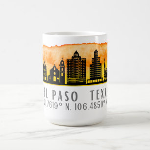 Caneca De Café El Paso Skyline Latitude e Longitude