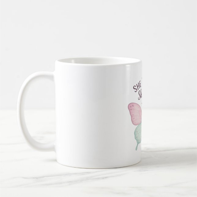 Caneca De Café Ela Bloomia, Voa - Borboleta Inspiradora (Esquerda)