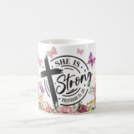 Caneca De Café Ela É Forte Proverbs 31:25