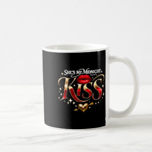 Caneca De Café Ela é Meu Beijo da Meia-Noite Feliz Ano Novo Casal