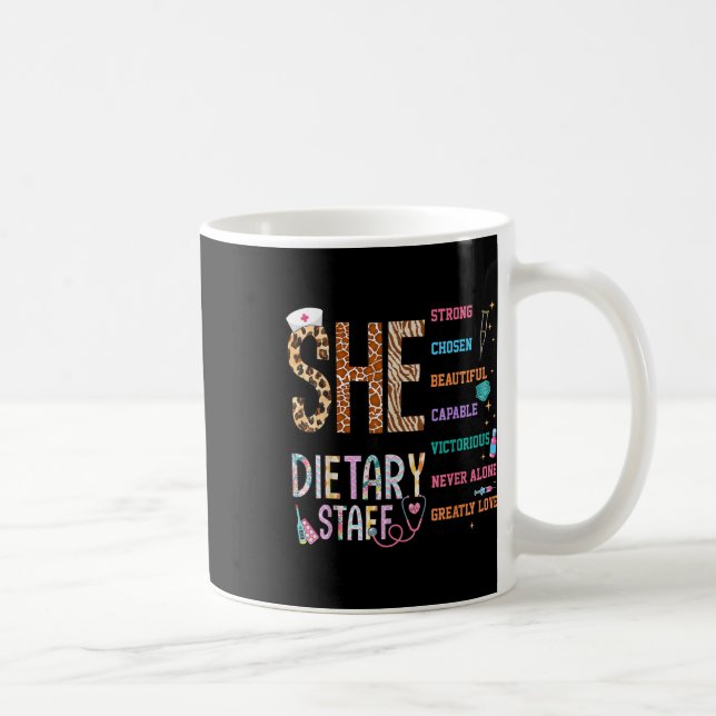Caneca De Café Ela É Uma Fé Cristã Religiosa Funcionária Dietétic (Direita)