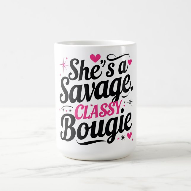 Caneca De Café Ela é uma Salva, Clássica, Bougie - Citação Sassy (Centro)