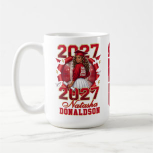 Caneca De Café Ela Fez Aquela Graduada Negra Vermelho Dourado 202