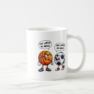 Caneca De Café Ela Me Ama Mais Bysketbyll Futebol Para Mulheres