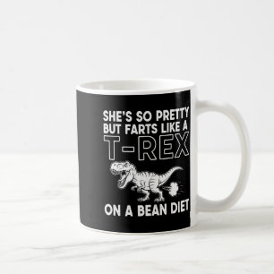 Caneca De Café Ela peida como um t-rex numa dieta de feijão