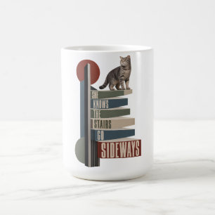 Caneca De Café Ela Sabe que as Escadas Vão para o Lado Gato Engra