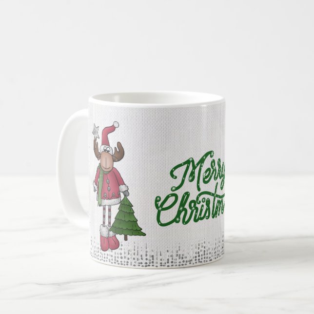 Caneca De Café Elch mit Baum  (Frente Esquerda)