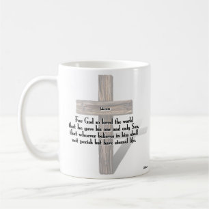Caneca De Café Ele Aumentou 3 Cruzes Enroscadas + John 3:16