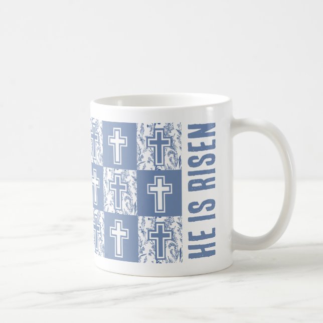 Caneca De Café ELE É A Cruz Páscoa Cristã RISEN (Direita)