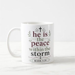 Caneca De Café Ele É a Paz no Meio da Tempestade Citação das Escr