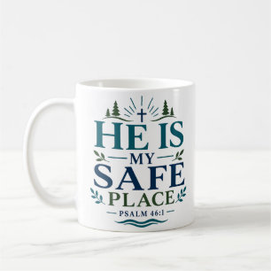 Caneca De Café Ele É Meu Lugar Seguro Citação Inspiradora de Fé