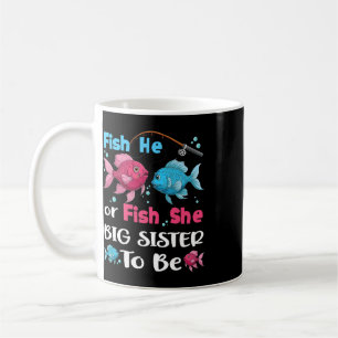 Caneca De Café Ele é Peixe ou Ela é Peixe Revelação de Gênero Fam