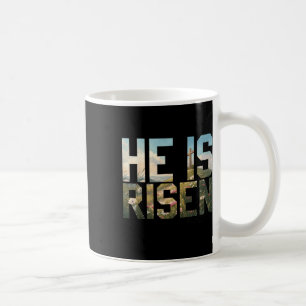 Caneca De Café Ele É Risen Wildflower Cross Jesus Christian Easte