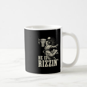Caneca De Café Ele É Rizzin Engraçado Jesus Sketll Páscoa Cristão