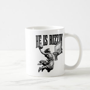 Caneca De Café Ele É Rizzin Engraçado Jesus Sketll Páscoa Rizz Me