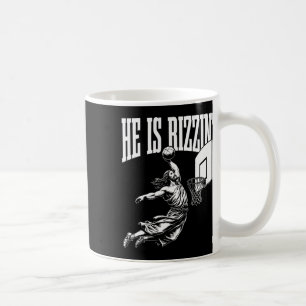 Caneca De Café Ele É Rizzin Jesus Engraçado Meme Basquete Páscoa