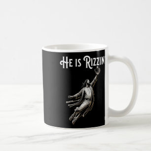 Caneca De Café Ele É Rizzin Jesus Jogando Baseball Divertimento R