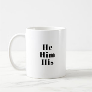 Caneca De Café Ele, Ele, Seus Pronunciantes - Lgbtq orgulho preto
