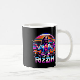 Caneca De Café Ele Está Rizzin' Jesus Ressuscitou Funny Easter Cr