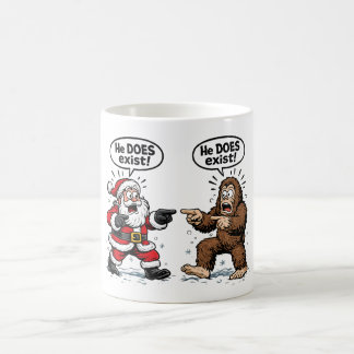 Caneca De Café Ele existe! Papai Noel & Pé Grande