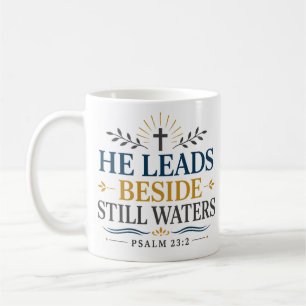 Caneca De Café Ele Guia ao Lado de Águas Tranquilas Citação de Ve
