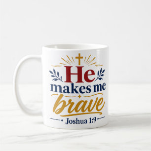 Caneca De Café Ele Me Faz Corajoso Inspiração Escritura Cristã