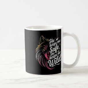 Caneca De Café Ele Me Mantém Seguro Ela Me Mantém Lobo Amante do