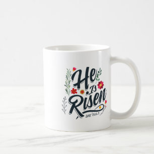 Caneca De Café Ele Ressuscitou Camiseta Religiosa de Páscoa Ressu