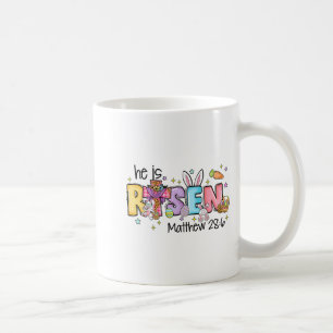 Caneca De Café Ele Ressuscitou Coelho Ovos Versículo Bíblico Cris