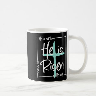 Caneca De Café Ele Ressuscitou Cruz Cristã Jesus Versículo Bíblic