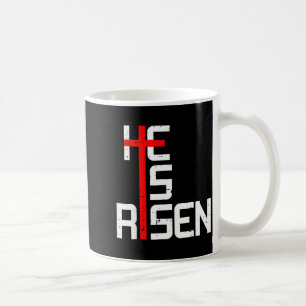Caneca De Café Ele Ressuscitou Cruz Jesus Páscoa Cristão