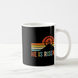 Caneca De Café Ele Ressuscitou Cruz Jesus Religioso Dia de Páscoa