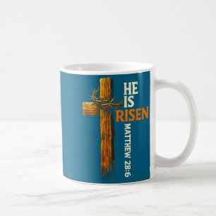 Caneca De Café Ele ressuscitou cruz jesus religioso fé cristã