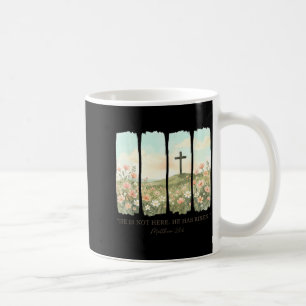 Caneca De Café Ele ressuscitou flor selvagem cristã feliz páscoa