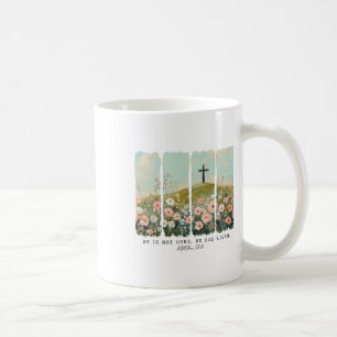 Caneca De Café Ele Ressuscitou Flor Silvestre Cristã Feliz Páscoa