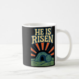 Caneca De Café Ele Ressuscitou Mateus 28_6 Retro Cristão