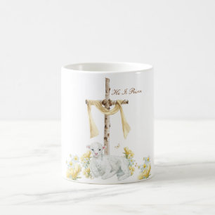 Caneca De Café Ele Ressuscitou Páscoa Cristã Personalizada