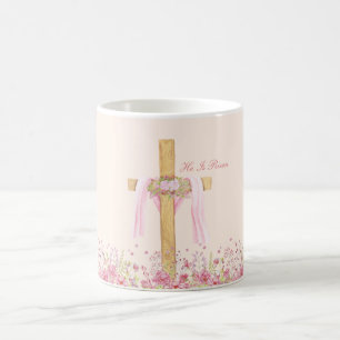 Caneca De Café Ele Ressuscitou Páscoa Cristã Personalizada