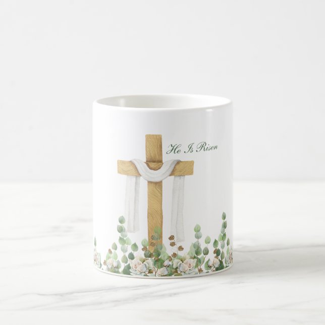 Caneca De Café Ele Ressuscitou Páscoa Cristã Personalizada (Centro)