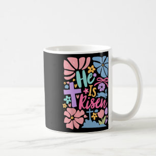 Caneca De Café Ele Ressuscitou Páscoa Cruz Coquete Jesus Cristão