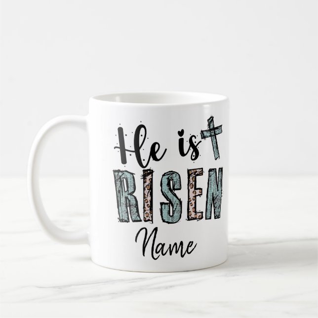 Caneca de Café Ele Ressuscitou Religioso (Esquerda)
