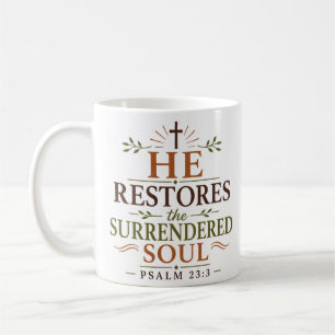 Caneca De Café Ele Restaura a Alma Rendida Verdade Bíblica
