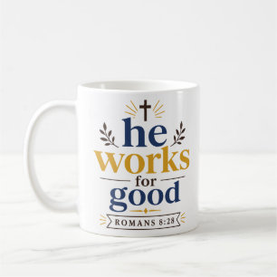 Caneca De Café Ele Trabalha Para o Bem Inspirando Esperança Crist