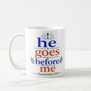 Caneca De Café Ele Vai à Minha Frente Promessa de Escritura Inspi