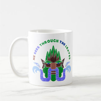 Caneca De Café Ele vê através das folhas
