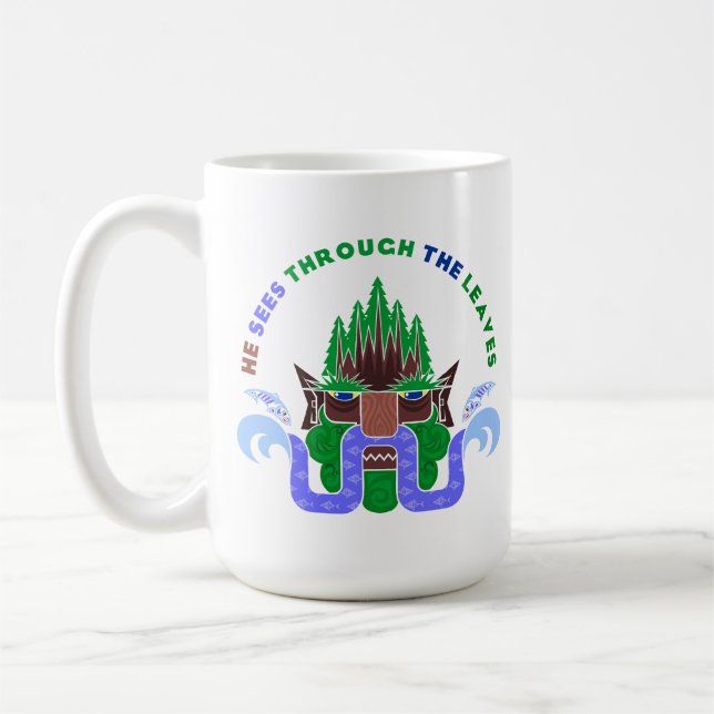 Caneca De Café Ele vê através das folhas (Esquerda)