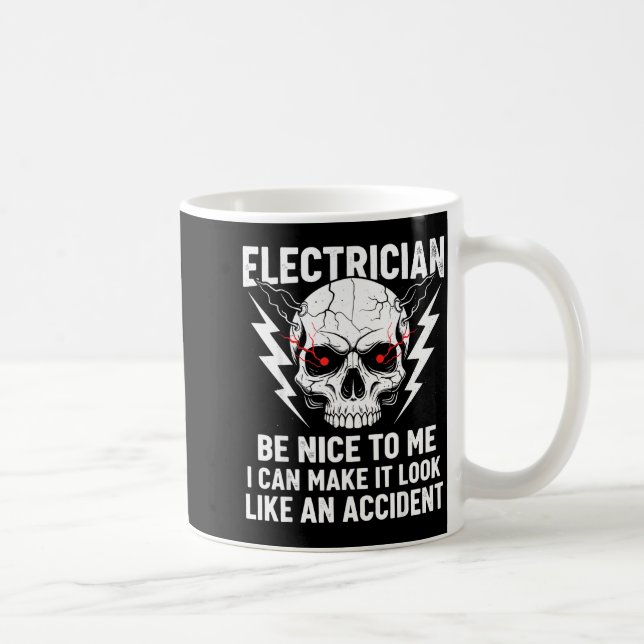 Caneca De Café Electrician Humor Be Nice To Me Funny Electrician  (Direita)