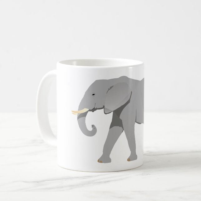 Caneca De Café Elefante (Frente Esquerda)