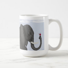 Caneca De Café Elefante Adorável e Ladybug Bonito